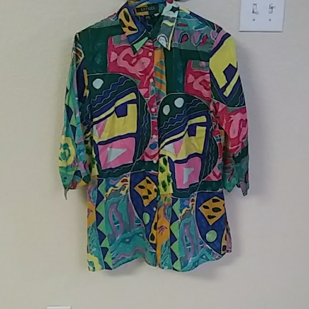 Colorful Vintage Lauren 90's button up sz S